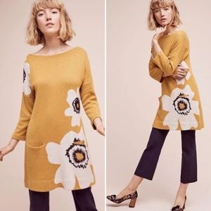 Field Flower Mustard Sweater Tunic